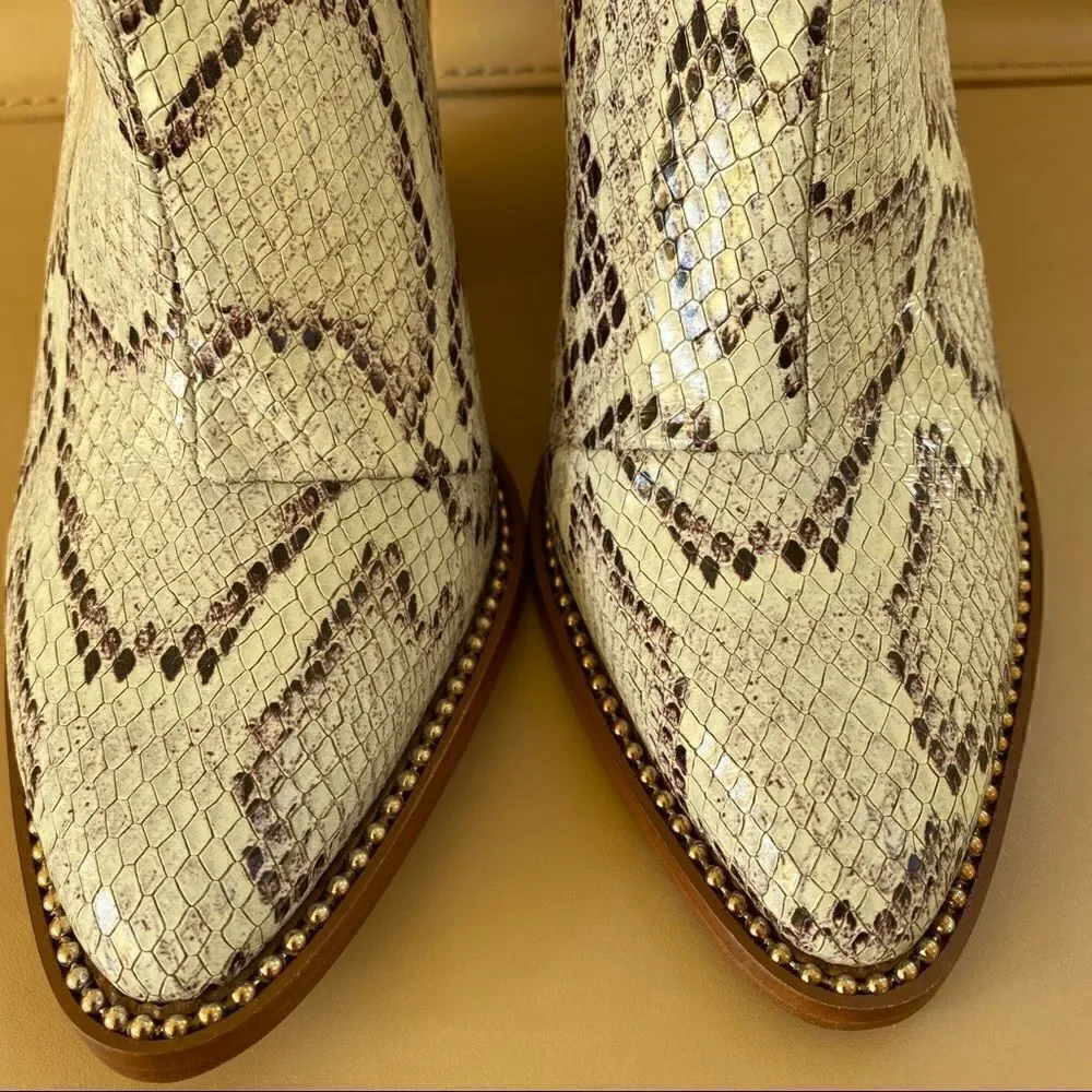 Schutz HAVEN snake cowboy boots